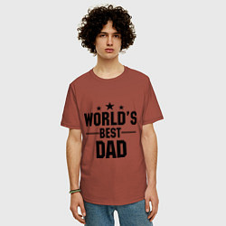 Футболка оверсайз мужская Worlds best DADDY, цвет: кирпичный — фото 2