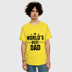 Футболка оверсайз мужская Worlds best DADDY, цвет: желтый — фото 2