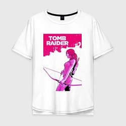 Футболка оверсайз мужская Tomb Raider: Pink Style, цвет: белый