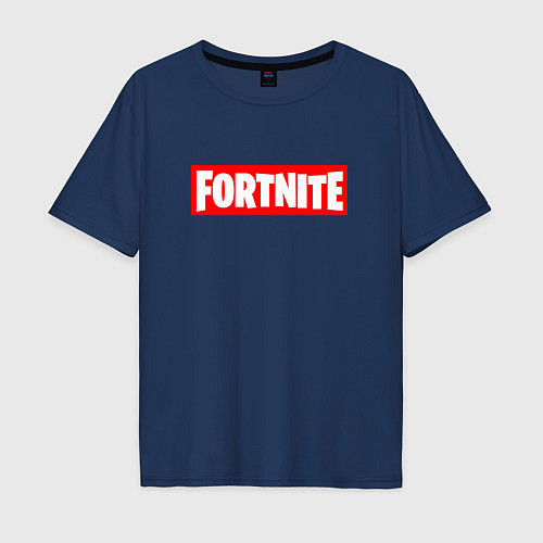 Мужская футболка оверсайз Fortnite Supreme / Тёмно-синий – фото 1