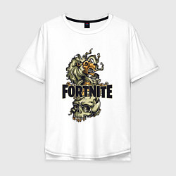 Футболка оверсайз мужская Fortnite Skull, цвет: белый