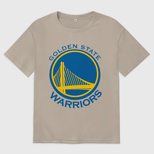 Мужская футболка оверсайз Golden state Warriors / Миндальный – фото 1