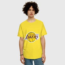 Футболка оверсайз мужская LA Lakers, цвет: желтый — фото 2