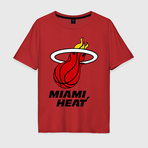 Мужская футболка оверсайз Miami Heat-logo / Красный – фото 1