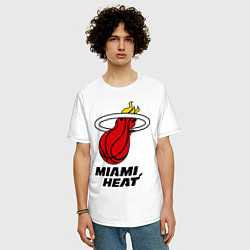 Футболка оверсайз мужская Miami Heat-logo, цвет: белый — фото 2