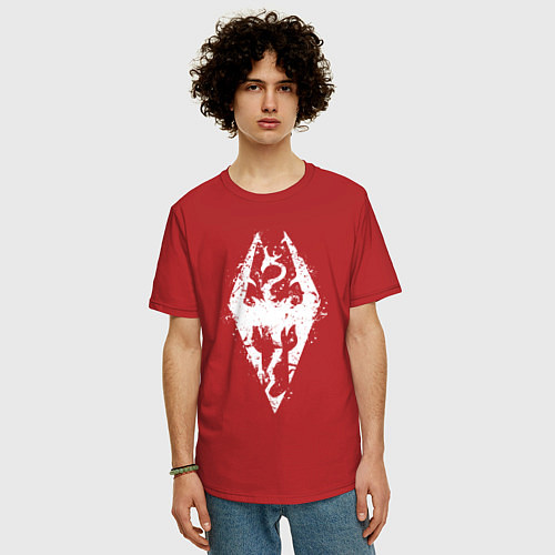 Мужская футболка оверсайз TES Dragon / Красный – фото 3