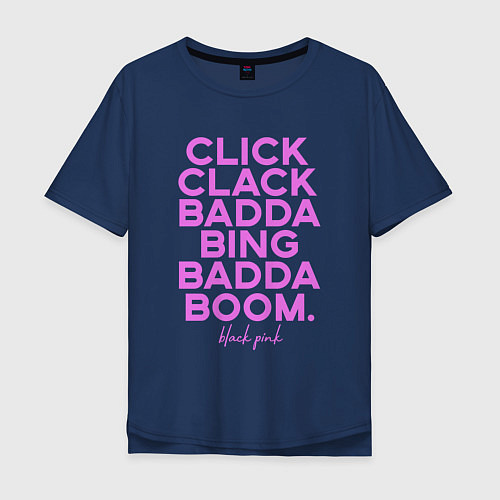 Мужская футболка оверсайз Click Clack Black Pink / Тёмно-синий – фото 1