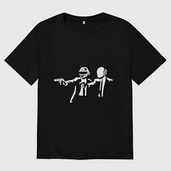 Футболка оверсайз мужская Daft Punk, цвет: черный