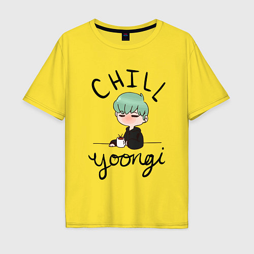 Мужская футболка оверсайз Chill Yoongi / Желтый – фото 1