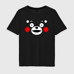 Футболка оверсайз мужская Kumamon Face, цвет: черный