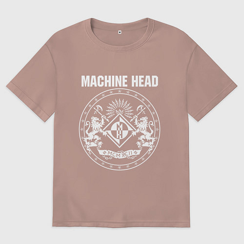 Мужская футболка оверсайз Machine Head MCMXCII / Пыльно-розовый – фото 1
