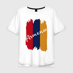 Футболка оверсайз мужская Armenia in my heart, цвет: белый