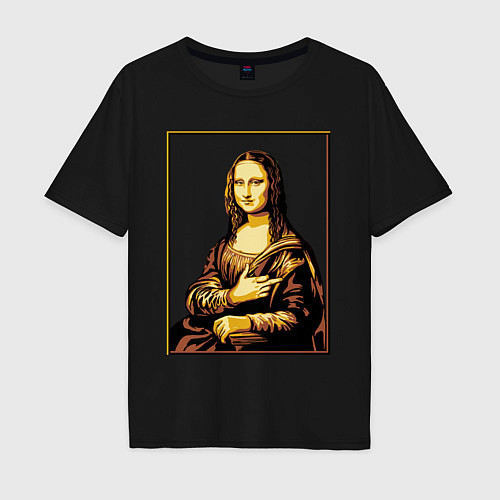 Мужская футболка оверсайз Fuck from Mona Lisa / Черный – фото 1