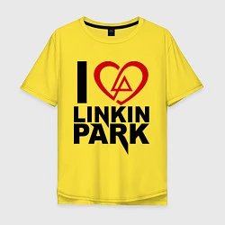 Футболка оверсайз мужская I love Linkin Park, цвет: желтый