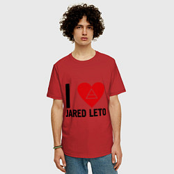 Футболка оверсайз мужская I love Jared Leto, цвет: красный — фото 2