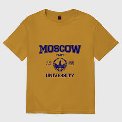 Футболка оверсайз мужская MGU Moscow University, цвет: горчичный
