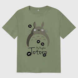 Футболка оверсайз мужская My Neighbor Totoro, цвет: авокадо