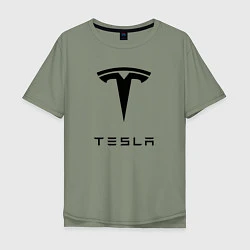 Футболка оверсайз мужская TESLA Mobile, цвет: авокадо