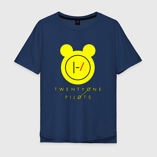 Мужская футболка оверсайз 21 Pilots: Yellow Mouse / Тёмно-синий – фото 1
