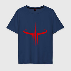 Футболка оверсайз мужская Quake logo, цвет: тёмно-синий