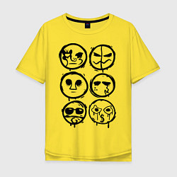 Футболка оверсайз мужская HU Masks, цвет: желтый