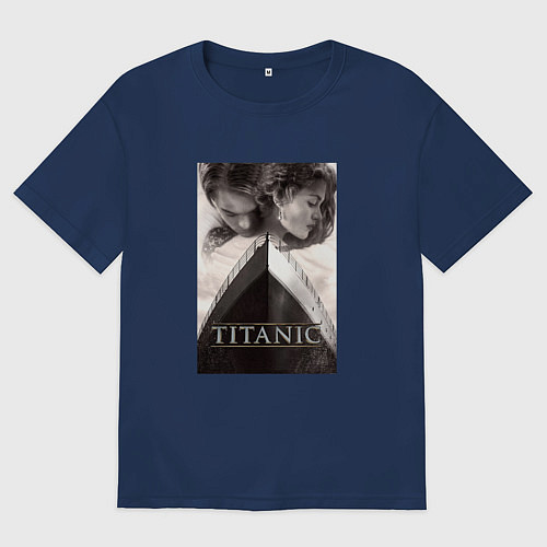 Мужская футболка оверсайз Титаник / Тёмно-синий – фото 1