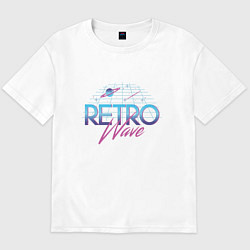 Футболка оверсайз мужская Retrowave Spacetraveling, цвет: белый