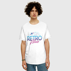 Футболка оверсайз мужская Retrowave Spacetraveling, цвет: белый — фото 2