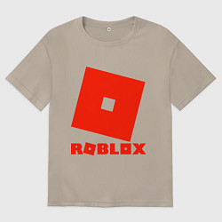 Футболка оверсайз мужская Roblox Logo, цвет: миндальный
