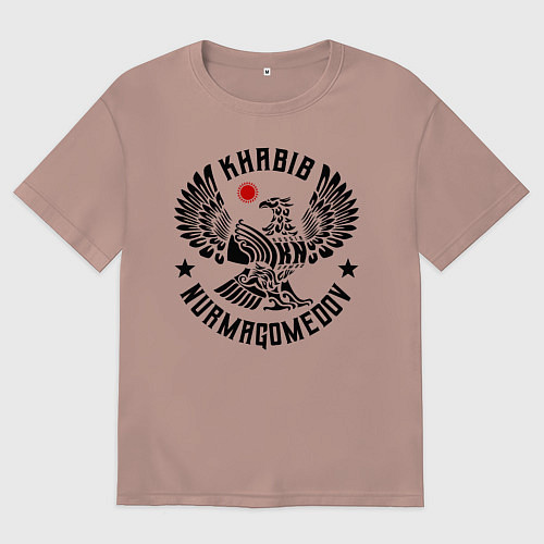 Мужская футболка оверсайз Хабиб Нурмагомедов / Пыльно-розовый – фото 1