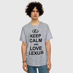 Футболка оверсайз мужская Keep Calm & Love Lexus, цвет: меланж — фото 2