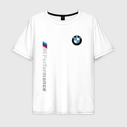 Футболка оверсайз мужская BMW M PERFORMANCE БМВ, цвет: белый