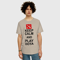 Футболка оверсайз мужская Keep Calm & Play Dota, цвет: миндальный — фото 2