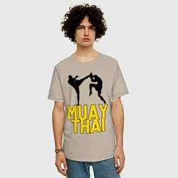 Футболка оверсайз мужская Muay Thai, цвет: миндальный — фото 2