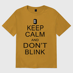 Футболка оверсайз мужская Keep Calm & Don't Blink, цвет: горчичный