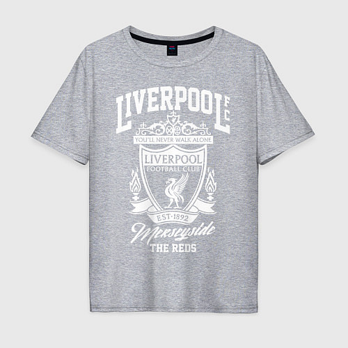 Мужская футболка оверсайз Liverpool: Est 1892 / Меланж – фото 1