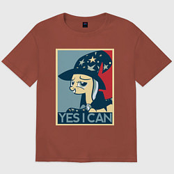 Футболка оверсайз мужская MLP: Yes I Can, цвет: кирпичный