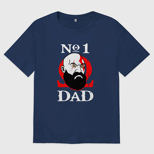 Мужская футболка оверсайз Dad Kratos / Тёмно-синий – фото 1