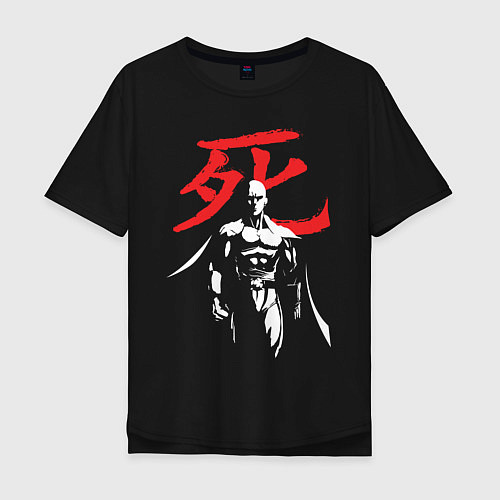 Мужская футболка оверсайз Saitama Hero / Черный – фото 1