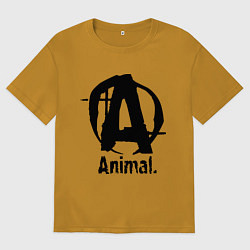 Футболка оверсайз мужская Animal Logo, цвет: горчичный