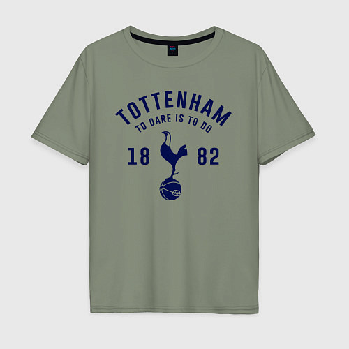 Мужская футболка оверсайз FC Tottenham 1882 / Авокадо – фото 1