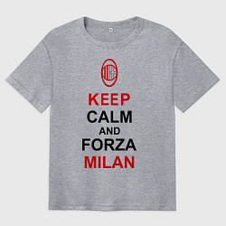 Мужская футболка оверсайз Keep Calm & Forza Milan