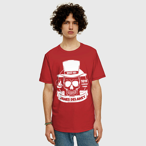 Мужская футболка оверсайз Taboo: James Delaney / Красный – фото 3