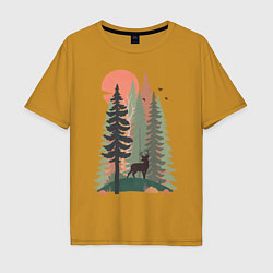 Футболка оверсайз мужская Forest Adventure, цвет: горчичный