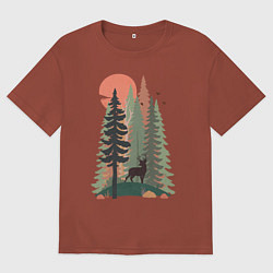 Футболка оверсайз мужская Forest Adventure, цвет: кирпичный