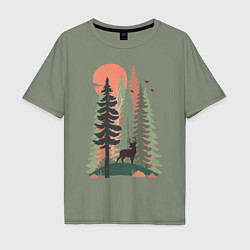 Футболка оверсайз мужская Forest Adventure, цвет: авокадо