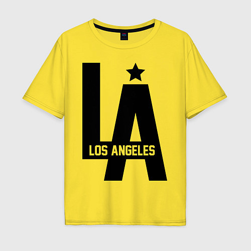 Мужская футболка оверсайз Los Angeles Star / Желтый – фото 1