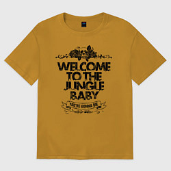 Футболка оверсайз мужская Welcome to the Jungle, цвет: горчичный