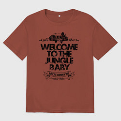 Футболка оверсайз мужская Welcome to the Jungle, цвет: кирпичный