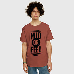 Футболка оверсайз мужская Mid or feed, цвет: кирпичный — фото 2